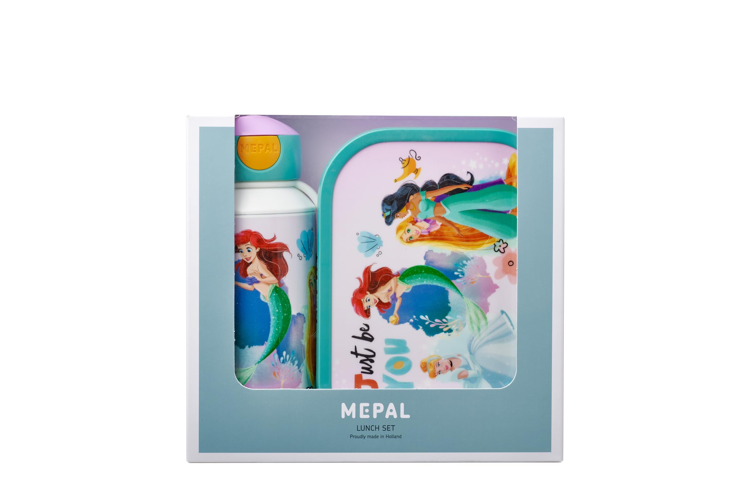 Mepal Déjeuner Campus - Set de Déjeuner pour Enfants avec Bouteille de Boisson Pop-up et Panier-repas pour l'école - BPA-free - 400 ml + 750 ml - Disney Princess