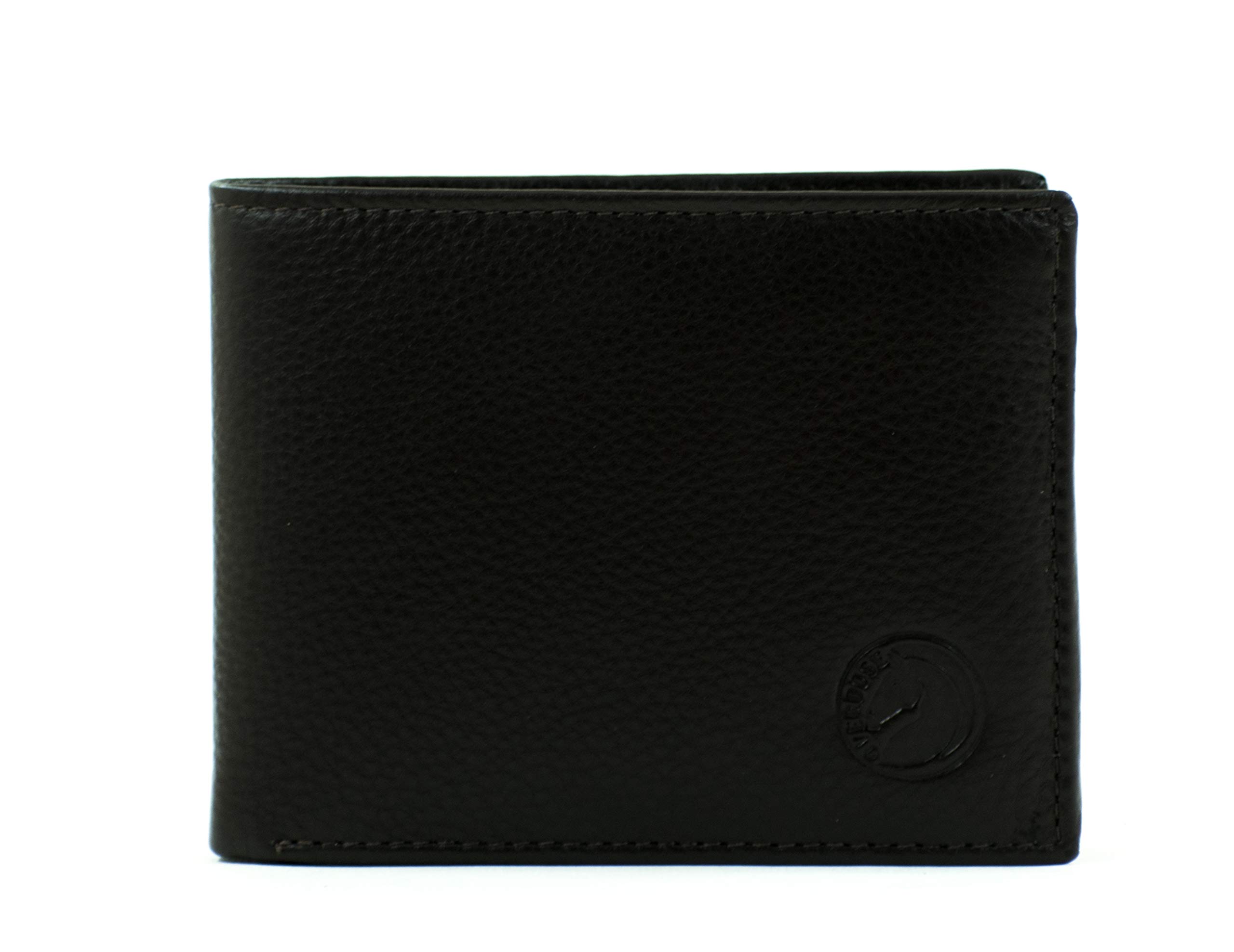 OVERDOSE Men's Leather Bifold Wallet With Separate I'd Card Holder, Genuine Leather Wallet For Daily Use, Made With Fine Nappa Black Leather, With Sleek & Slim Design - Men Wallet