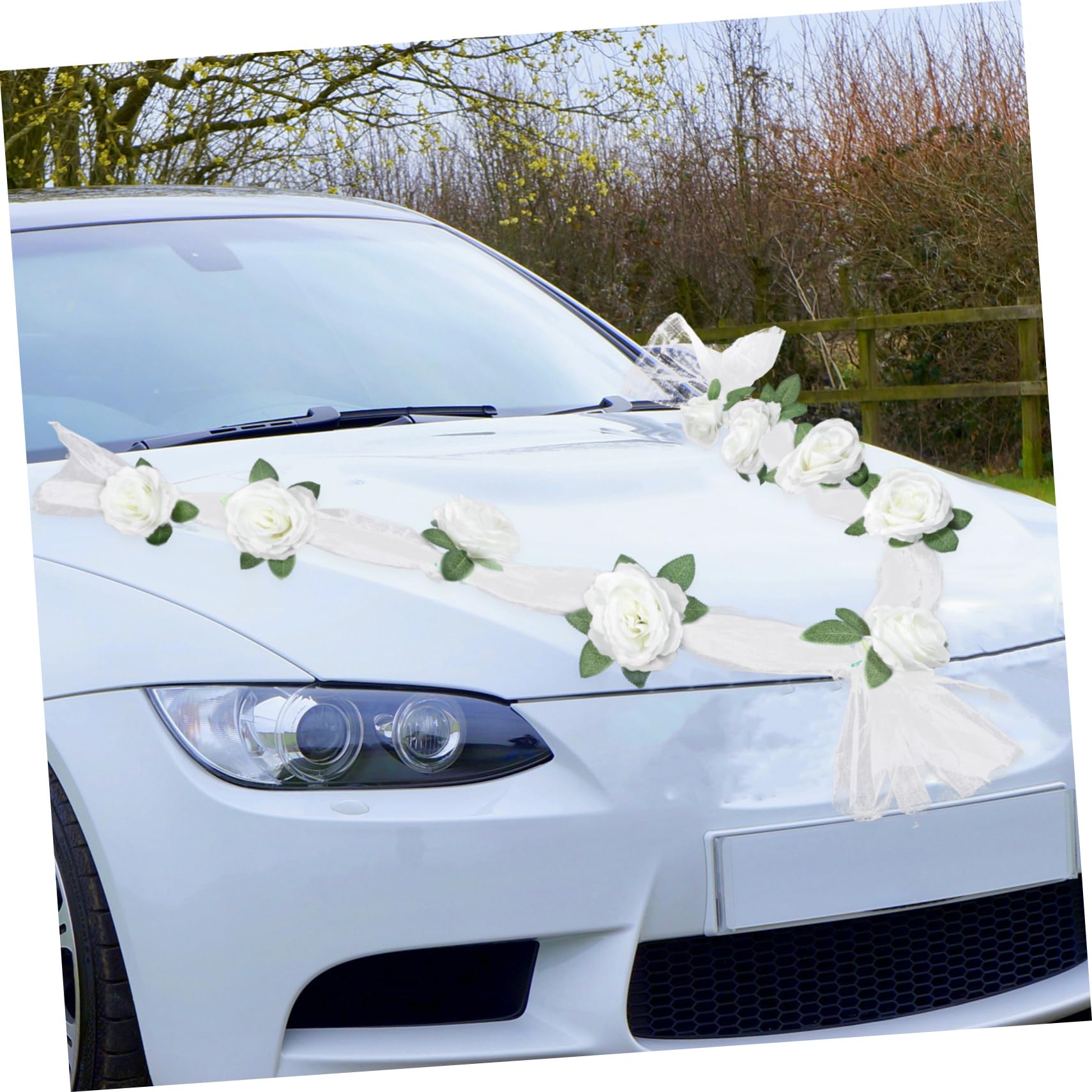 IMIKEYA 2 Sätze Hochzeit Autogürtel Boho-Hochzeitsdekoration Strauß Hochzeit werfen hochzeitsdeko für Auto Hochzeitsauto Dekoration Autodeko Rose Hochzeitsautoverzierung Hochzeitsauto Prop