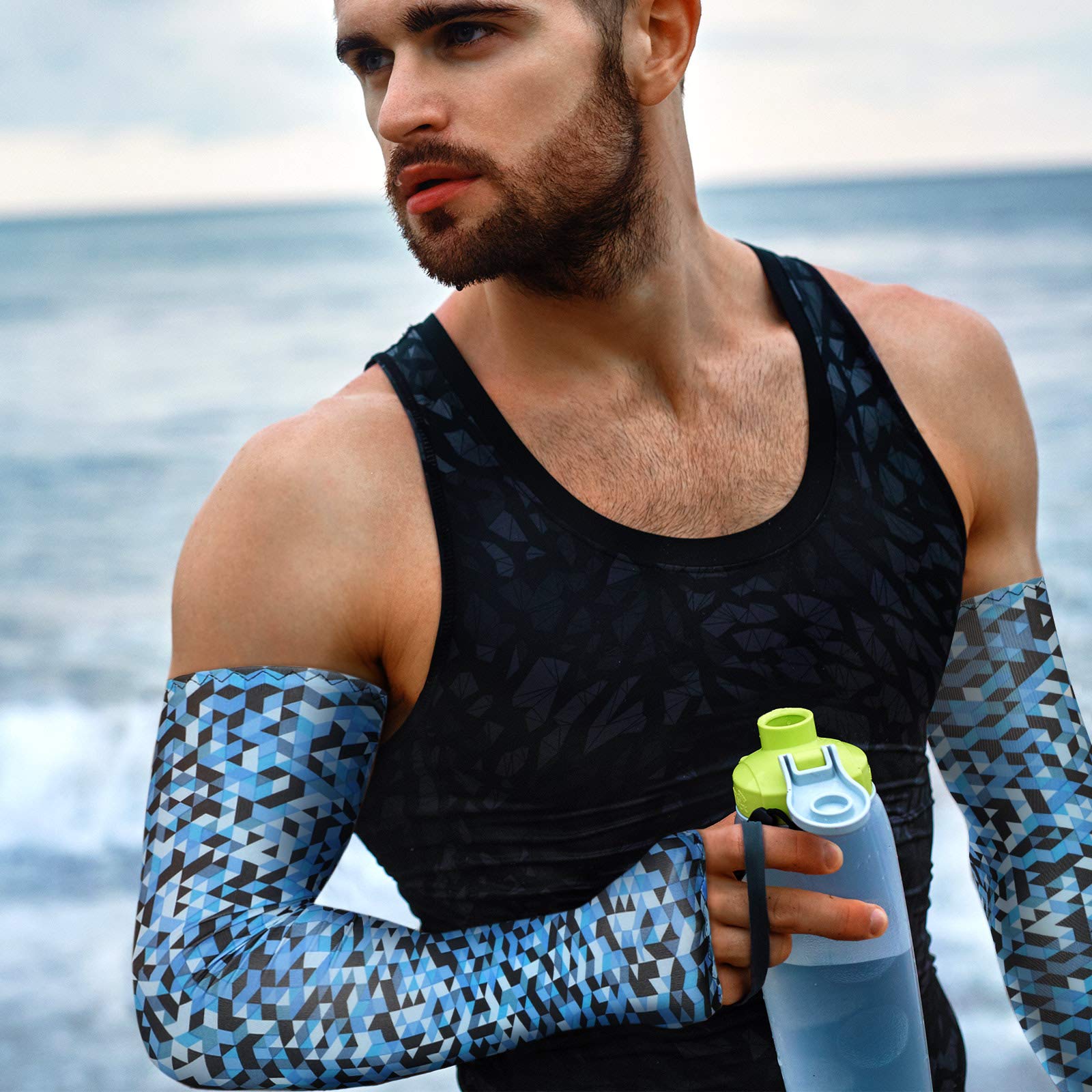 15 paia di maniche unisex per braccio, protezione UV, antiscivolo, in seta, protezione solare, maniche di raffreddamento per il braccio, per corsa, ciclismo, guida, sport all'aria aperta