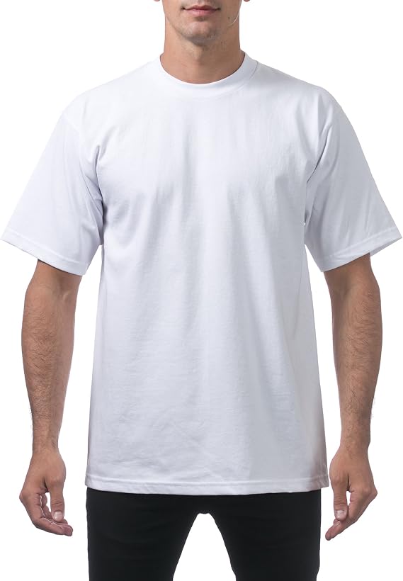 Pro Club Men's 12-Pack Heavyweight Cotton Short Sleeve Crew Neck T-Shirt, White, X-Large