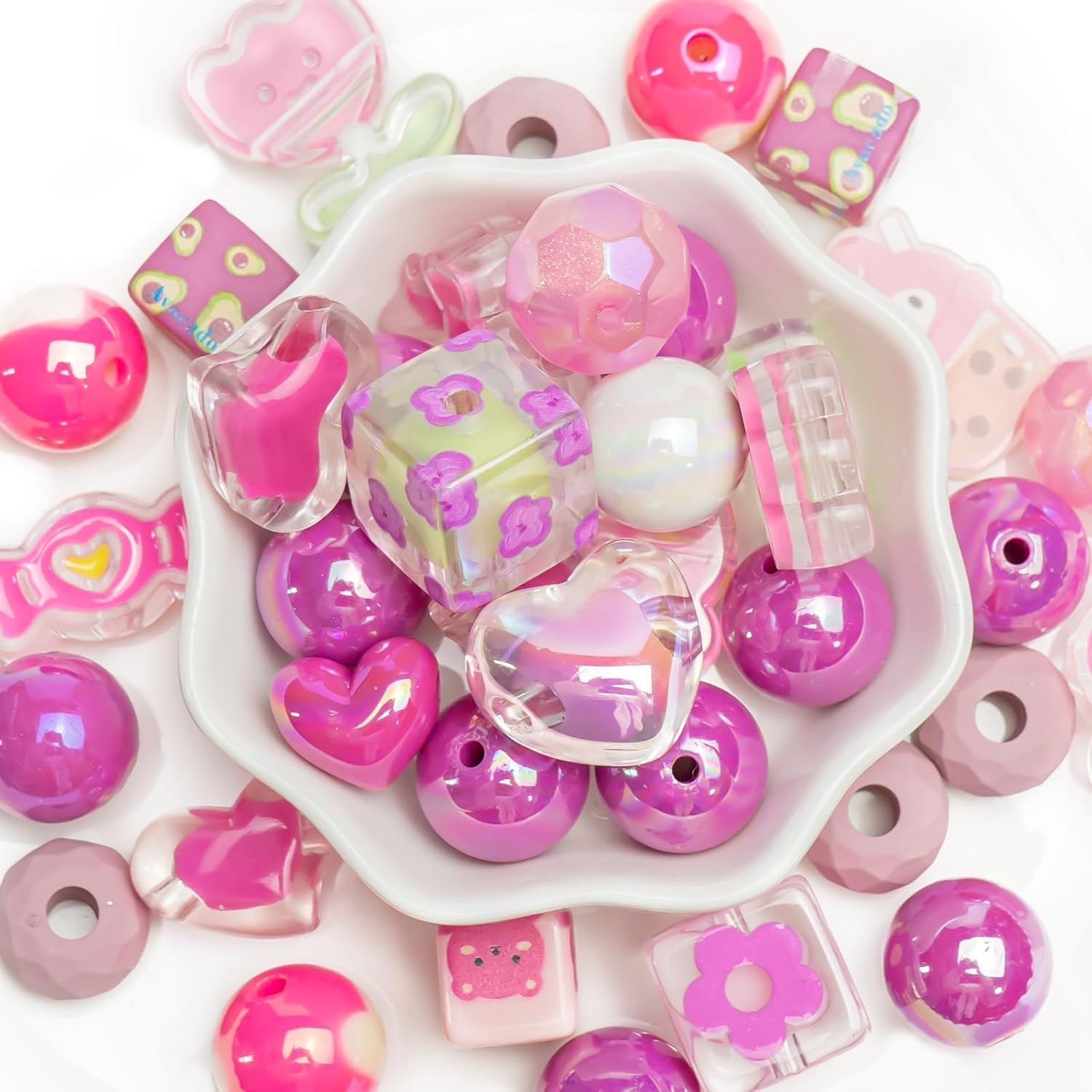 Niziky 100g Large Assorted Acrylic Beads for Crafts, 20mm