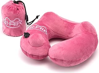 GI-AIR ポンプ式ネックピロー アッシュピンク NHC-020 1個入