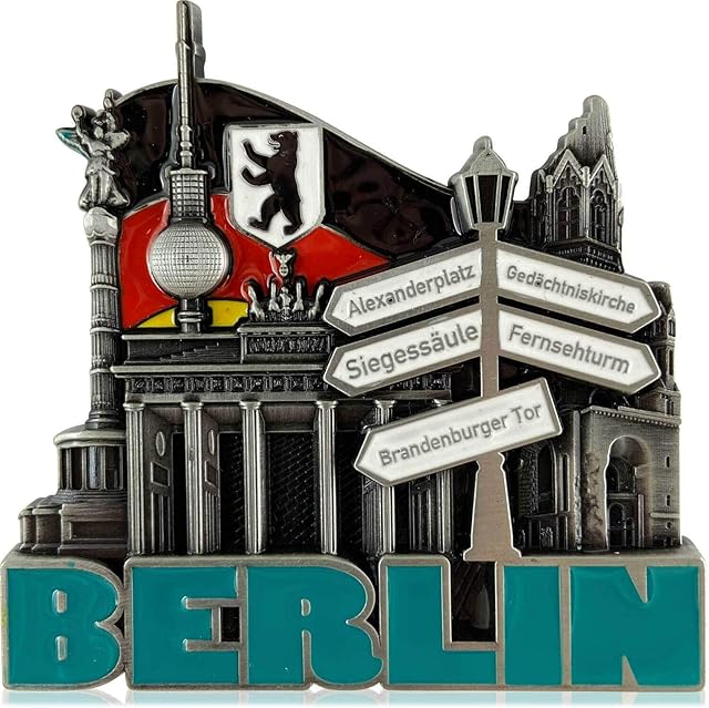 Berlin metalowy magnes | typowa pamiątka z kapitału | magnes na lodówkę | zaprojektowany w Niemczech
