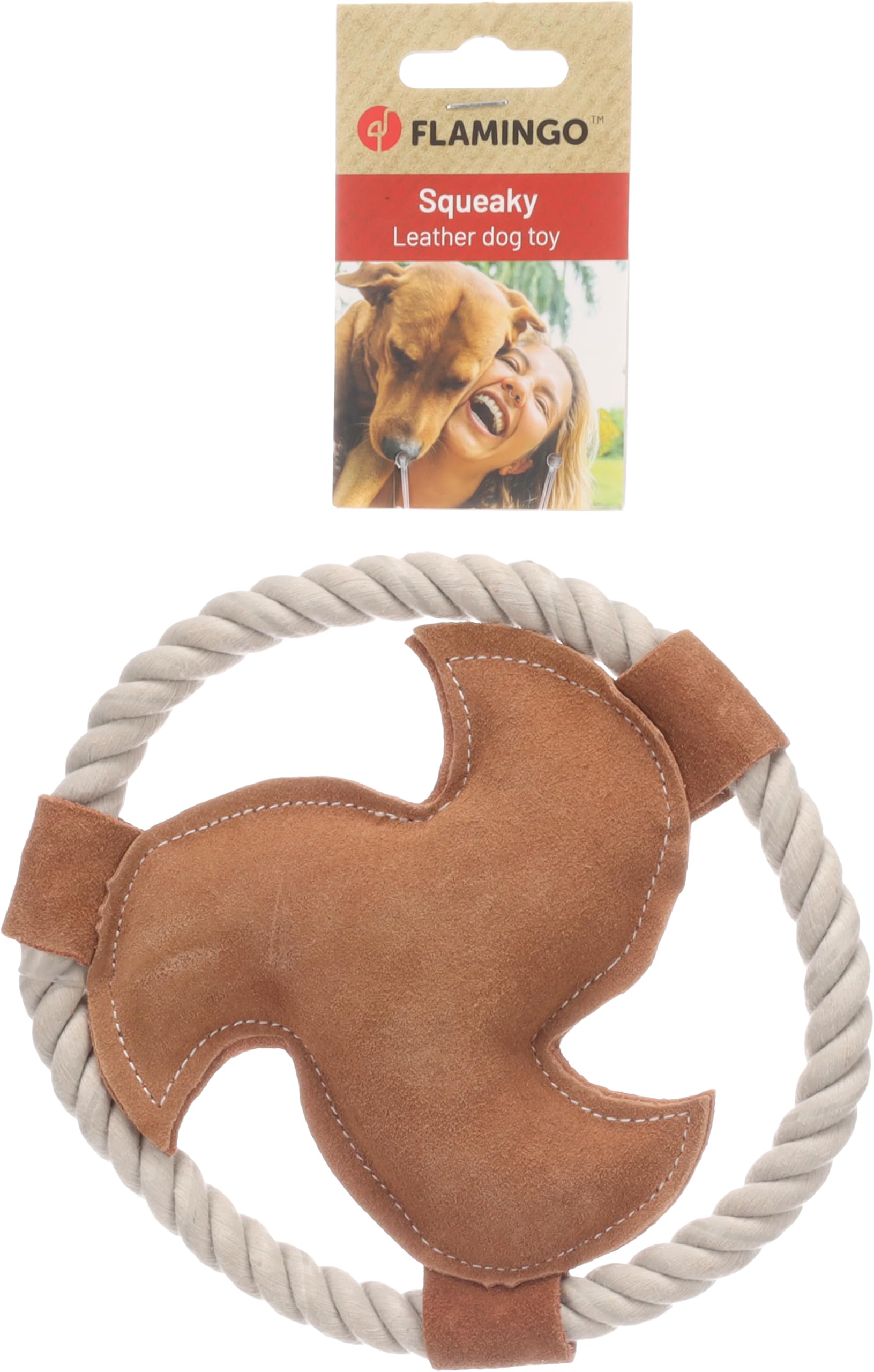 Flamingo HS Leder SWA Frisbee BRAUN 17x17x3CM