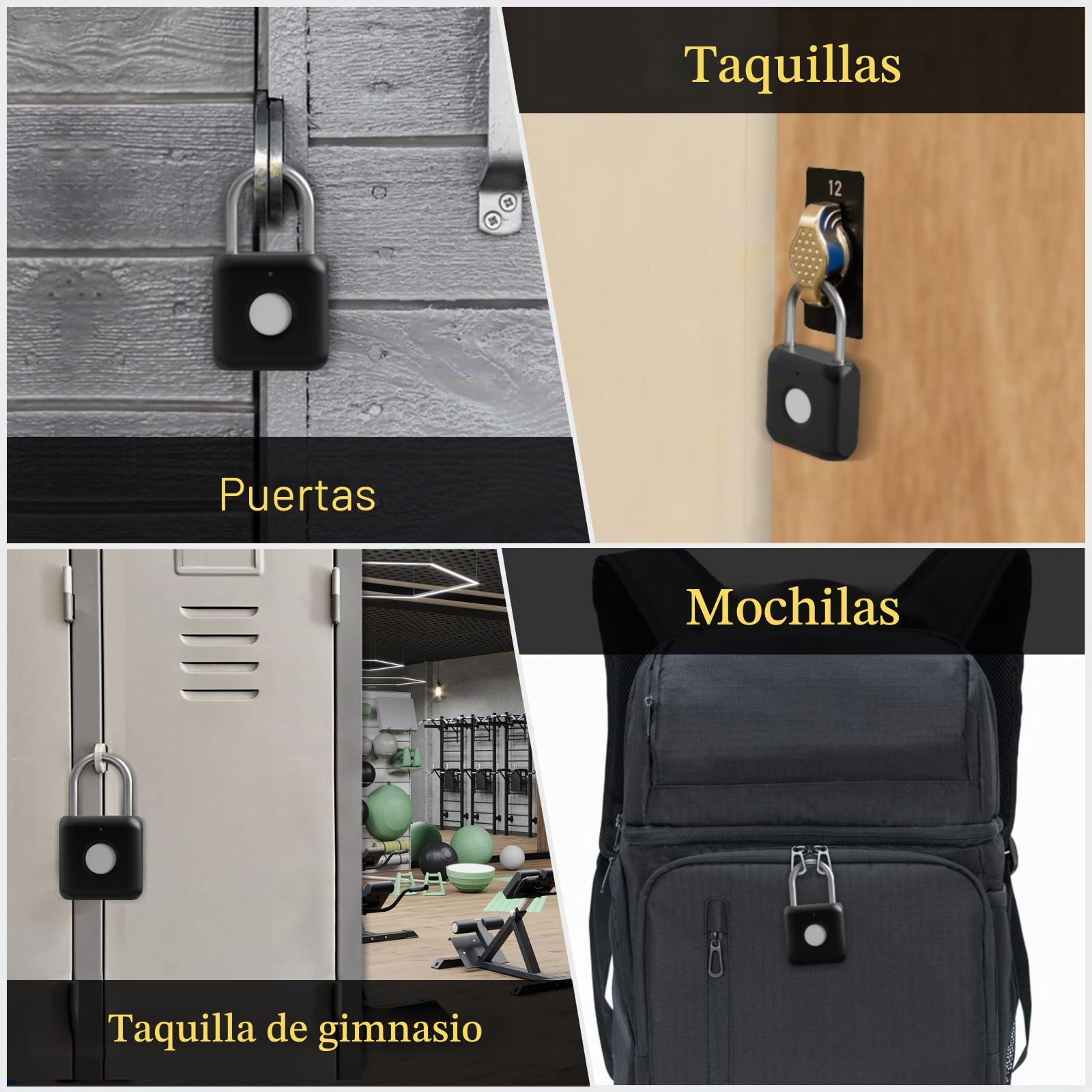 Anweller Anweller Smart Lock - Candado biométrico con huella dactilar
