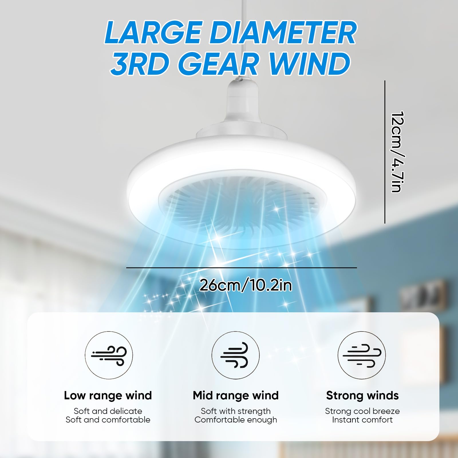 Pale Con Luce E Telecomando Ventilatore Da Soffitto Con Luce LED - 6 Pale, 3 Velocità, Telecomando E Timer Ventilatori Da Soffitto Con Luce - Foto 10