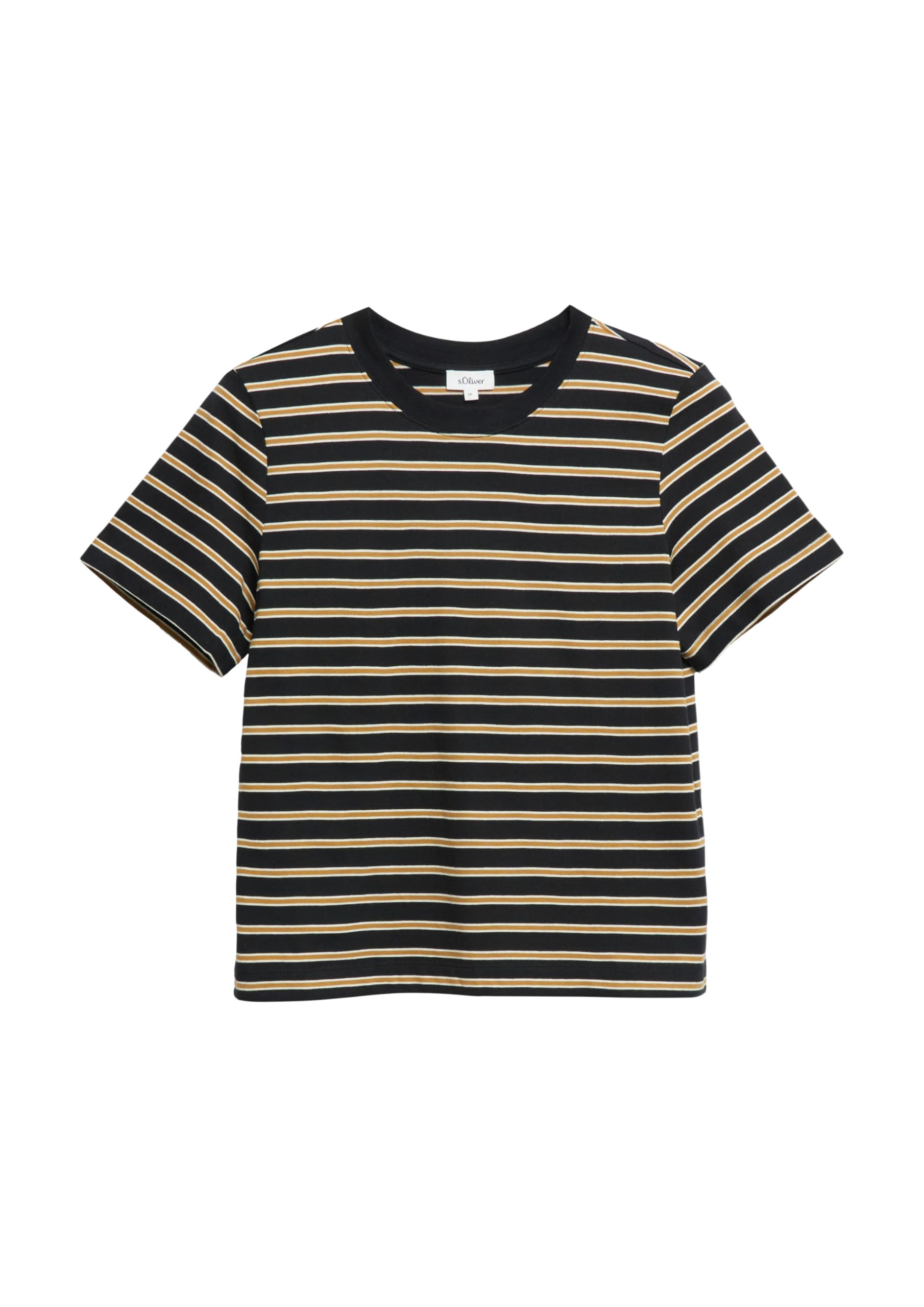 s.Oliver Women's 2179329 Striped T-Shirt (Pack of 1), Black, 20