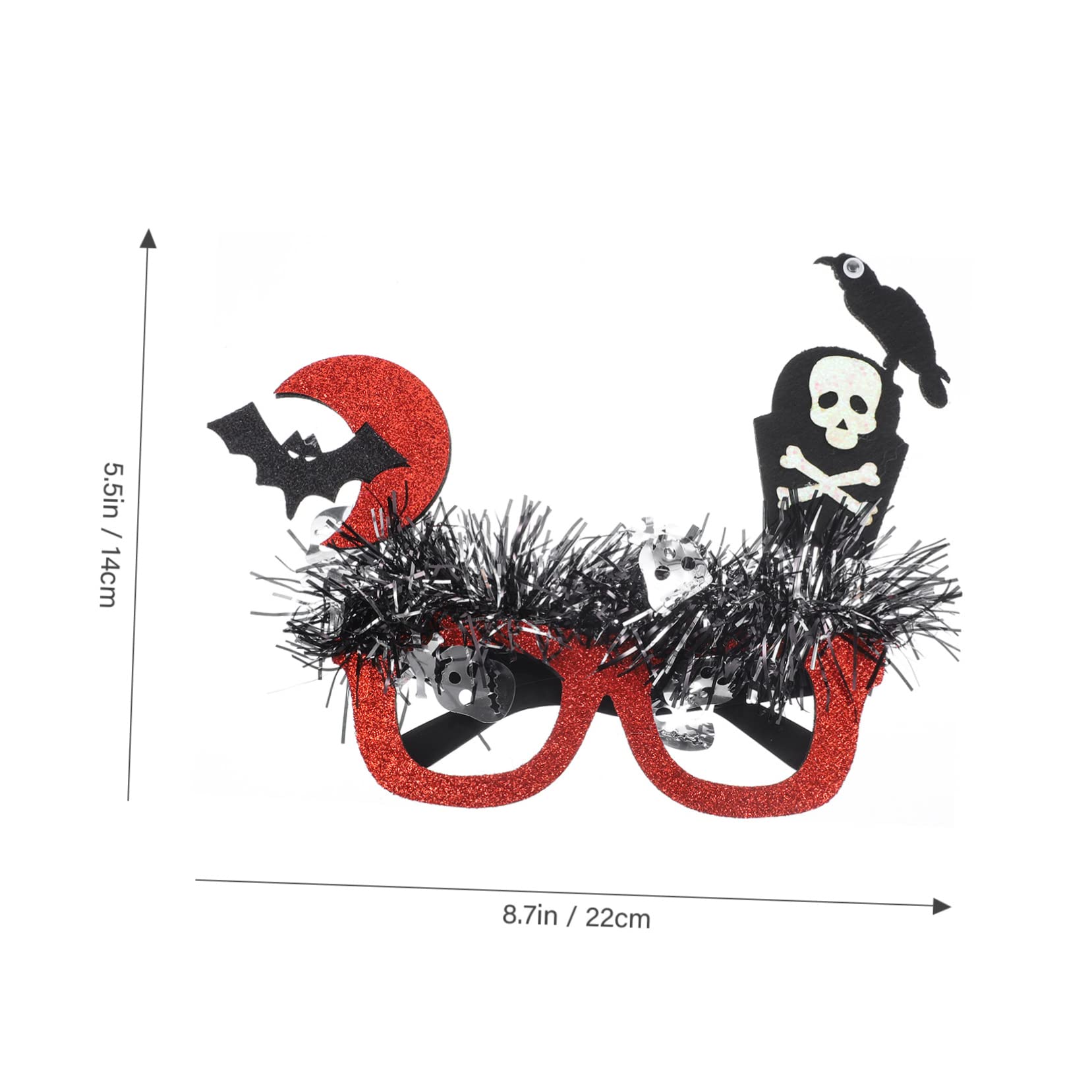 FOMIYES Halloween Funny Hair Glasses Frame for Adults Party Eyeglasses Costume Prop for Halloween Celebration and Photo Booth Unique Tombstone Skull Design