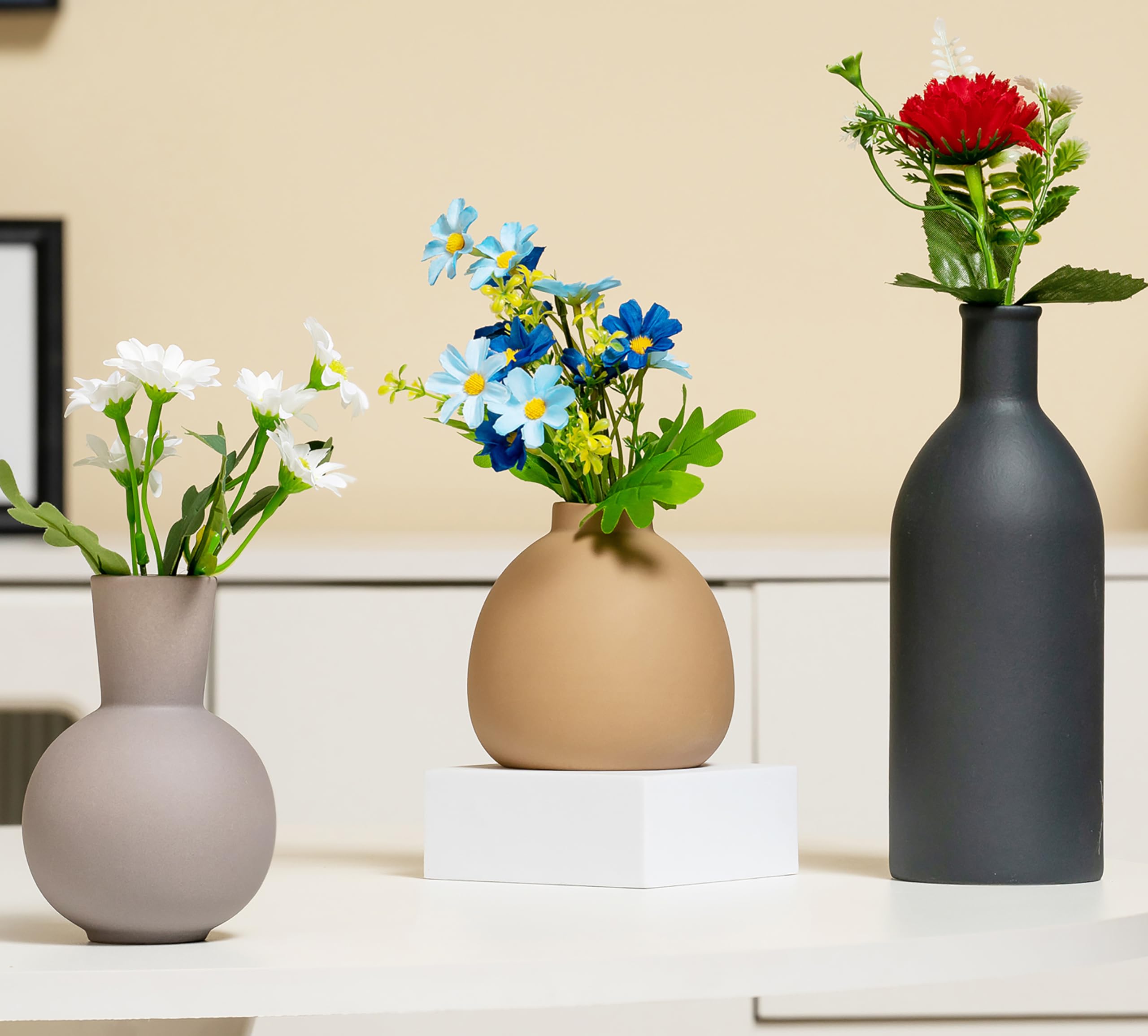 陶芸 花瓶 3点セット Amazon.co.jp: 陶器 花瓶 3点セット 北欧 ボホー風 おしゃれ ミニ 小型