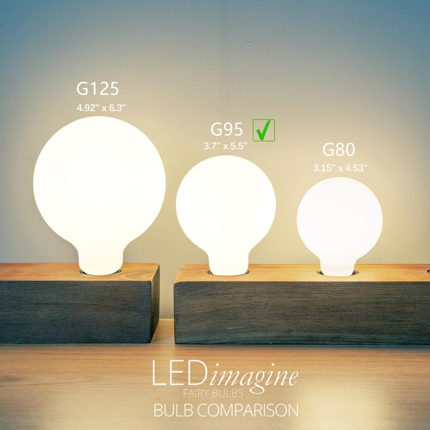 2 Pack Dimmable LED Globe Bulb, 5.5W Equivalent 60W, Neutral White 4000K CRI 90, Milky Glass, Bathroom Vanity Mirror, E26 Medium Base