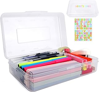 Clear Large Pencil Case Hard Plastic Pencil Box Office Supplies Storage Container Organizer Boxes