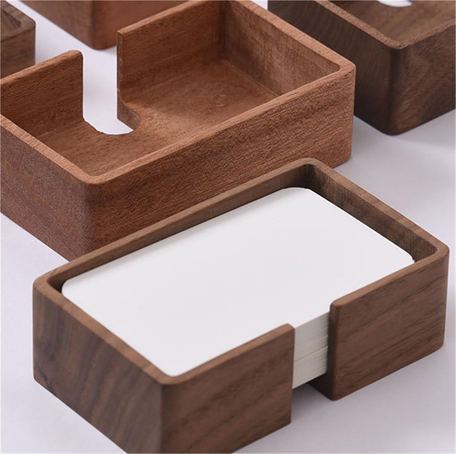 Expositor, Tarjetero de madera | Multicolor 6,2 x 3,2 x 10,2 cm Escritorio de oficina: expositor de tarjetas