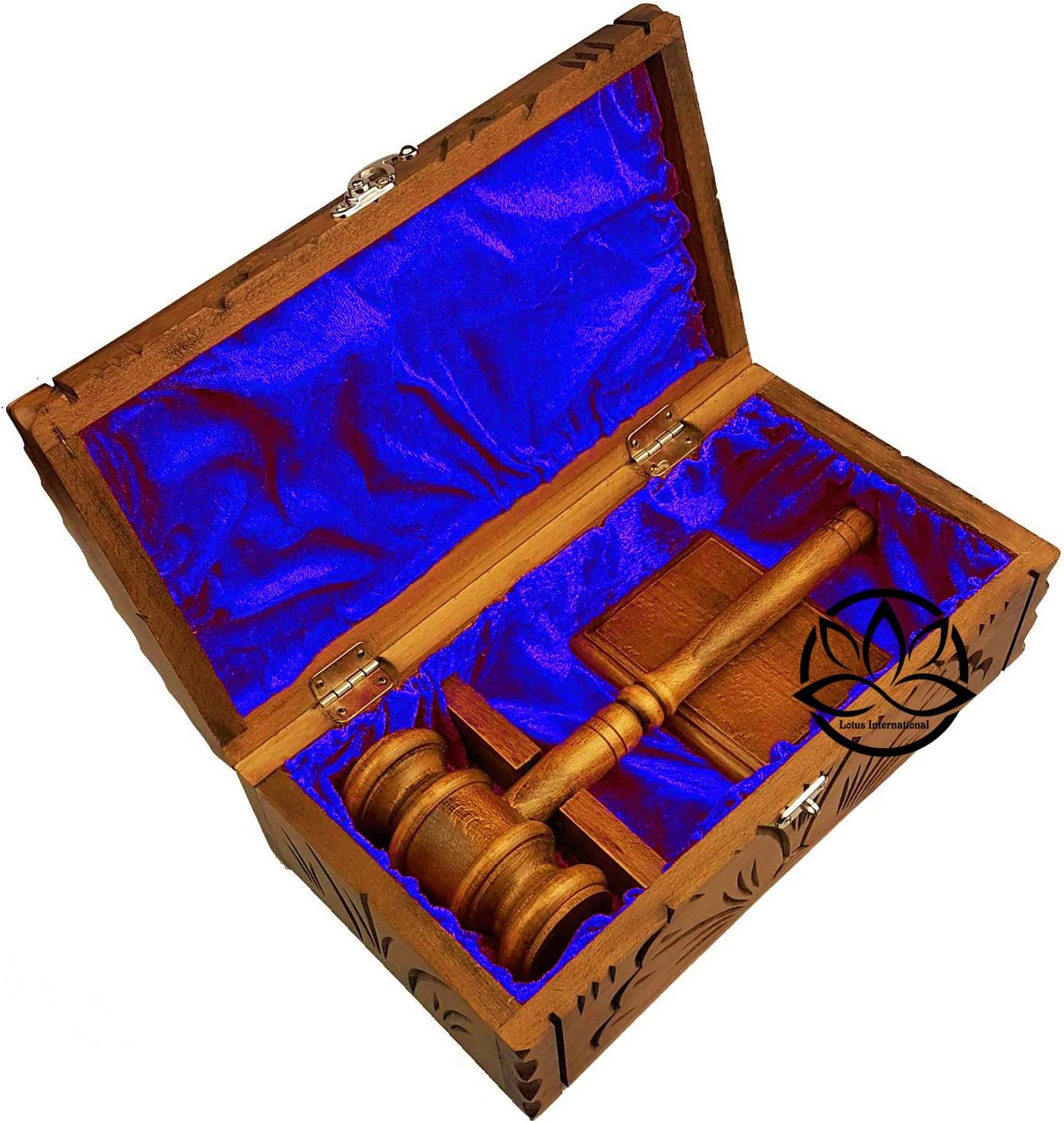Handcrafted Wooden Gavel Boxed Set 12 Inches Polished