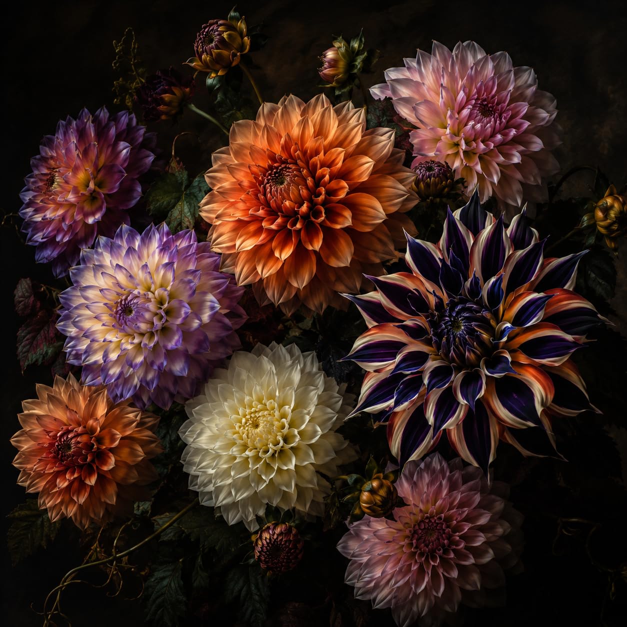 Premium Dahlien, Gartendekoration, üBerraschend Wachsend, Schattentolerante, Lange BlüTezeit, GemüTliche Gartenoase﻿, 10Dahlien-G
