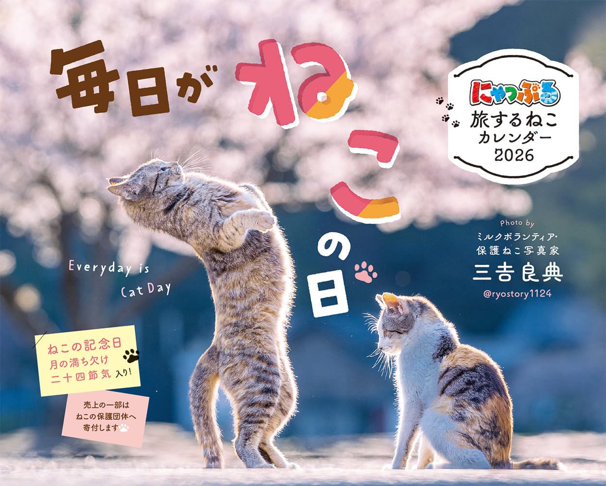 Amazon.co.jp: にゃっぷる 旅するねこカレンダー2026 卓上版「毎日がね