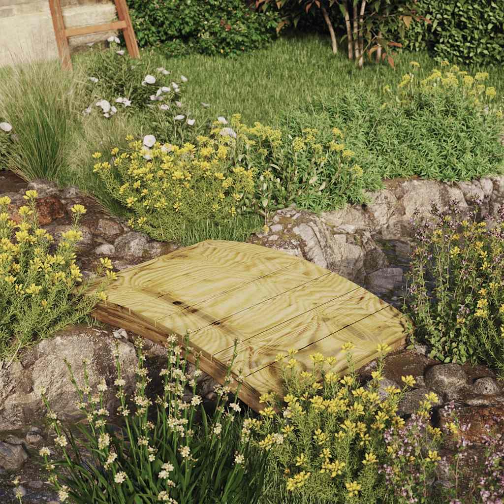 vidaXL Pont de Jardin Décoration de Terrasse Pont de Patio Meuble de Ferme Arrière-Cour Extérieur 110x74 cm Bois Massif de Pin Imprégné