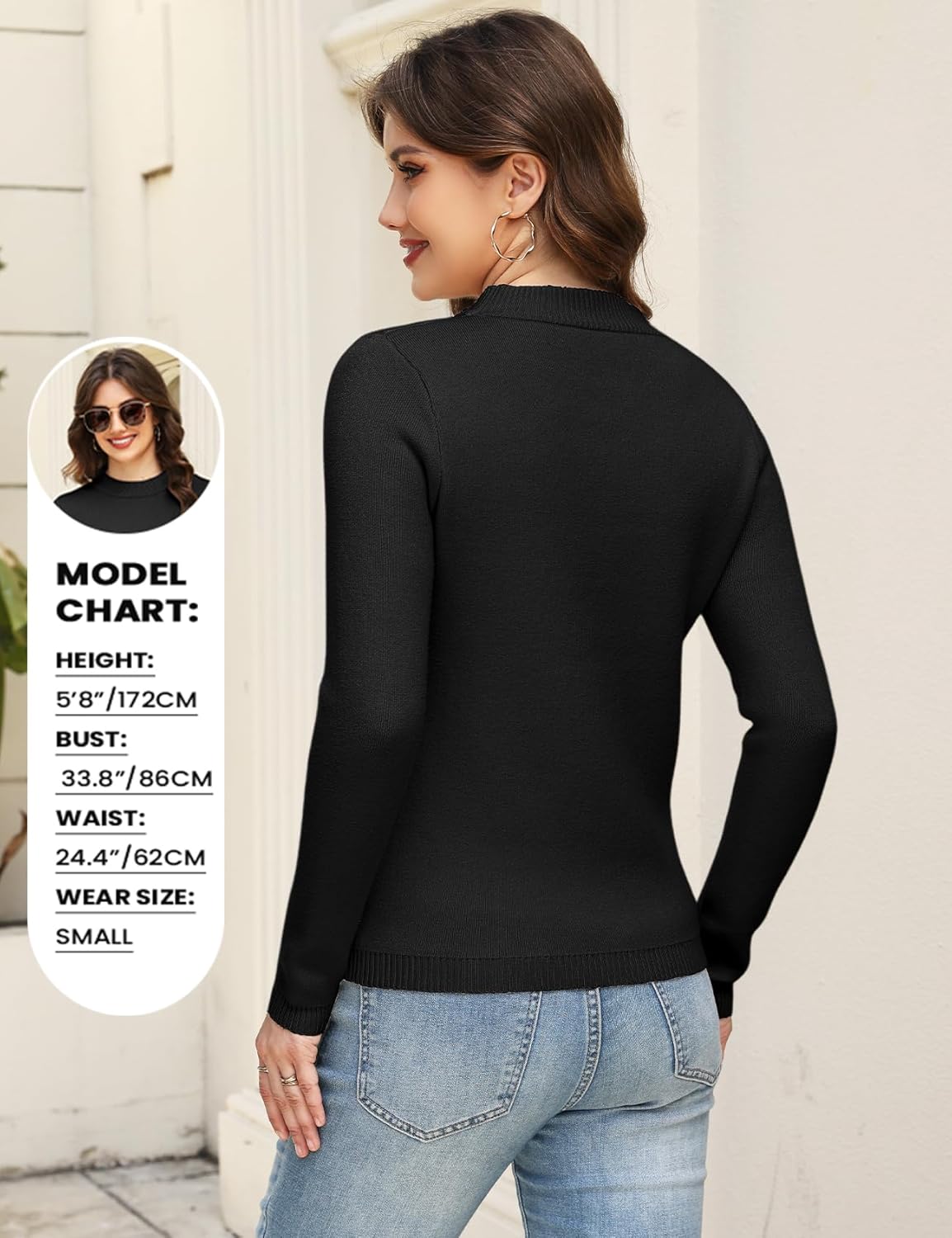 Gihuo Womens Fleece Sweaters Sherpa Lined Thermal Shirts Long Sleeve Warm Base Layer 2026 Knit Fall Sweaters - Image 5