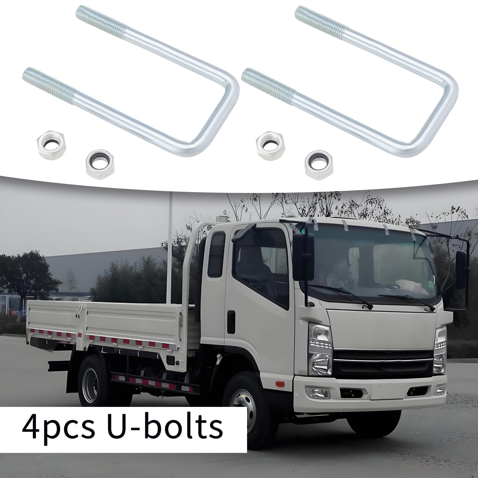 The Lord of the Tools 4 Sets Galvanized Steel U-Bolt Nut Set M12x42mm U Bolts with Plate Nut Compatible with Ifor Williams Trailer Twin Leaf Springs - Image 3