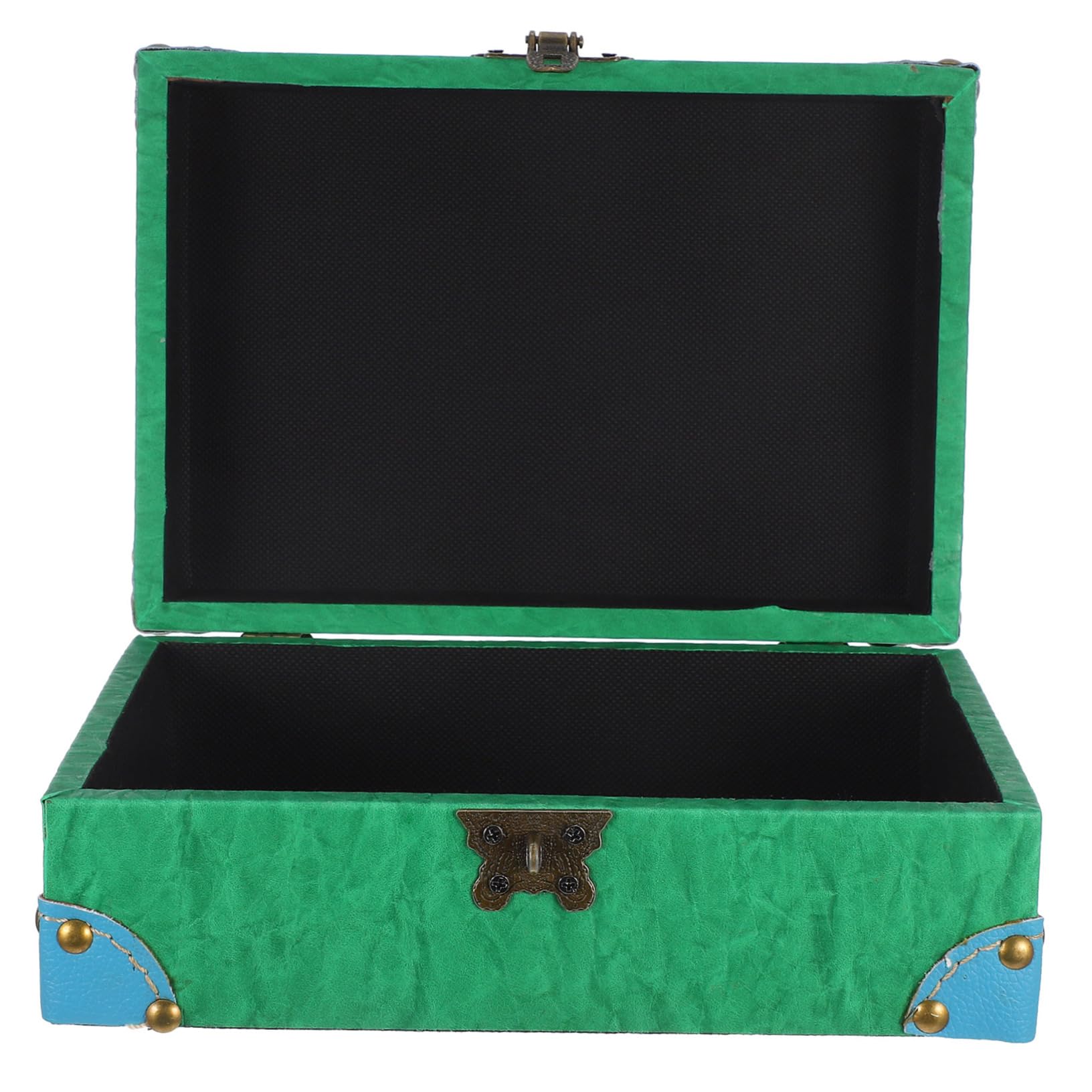 Cabilock Retro Lockable Wood Jewelry Storage Box Vintage Decorative Keepsake Chest for Home and Party Organization Desktop Trinket Case Peacock