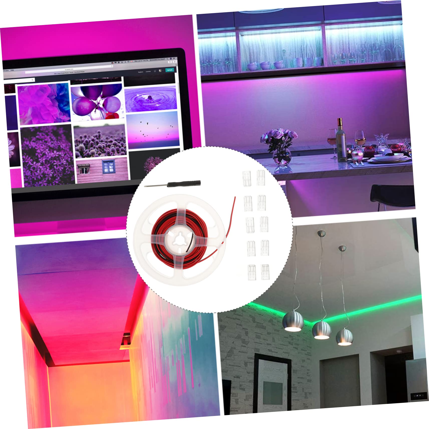 Alipis 4 Sätze LED-Lichtleistenanschluss Klemmenerweiterungsstecker LED-Streifen-Jumper stoßverbinder LED-Streifenanschlüsse Anschlüsse für LED-Lichtleisten Abisolieren Adapter verlängern