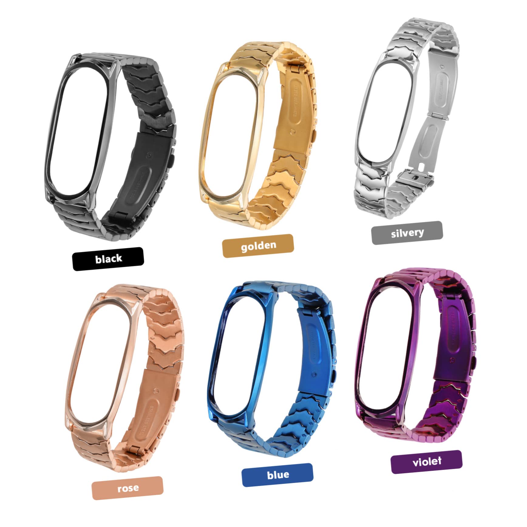 DOITOOL 3pièces Bracelet Métallique Ajustable Compatible Avec Strap Pour Montre Connectée