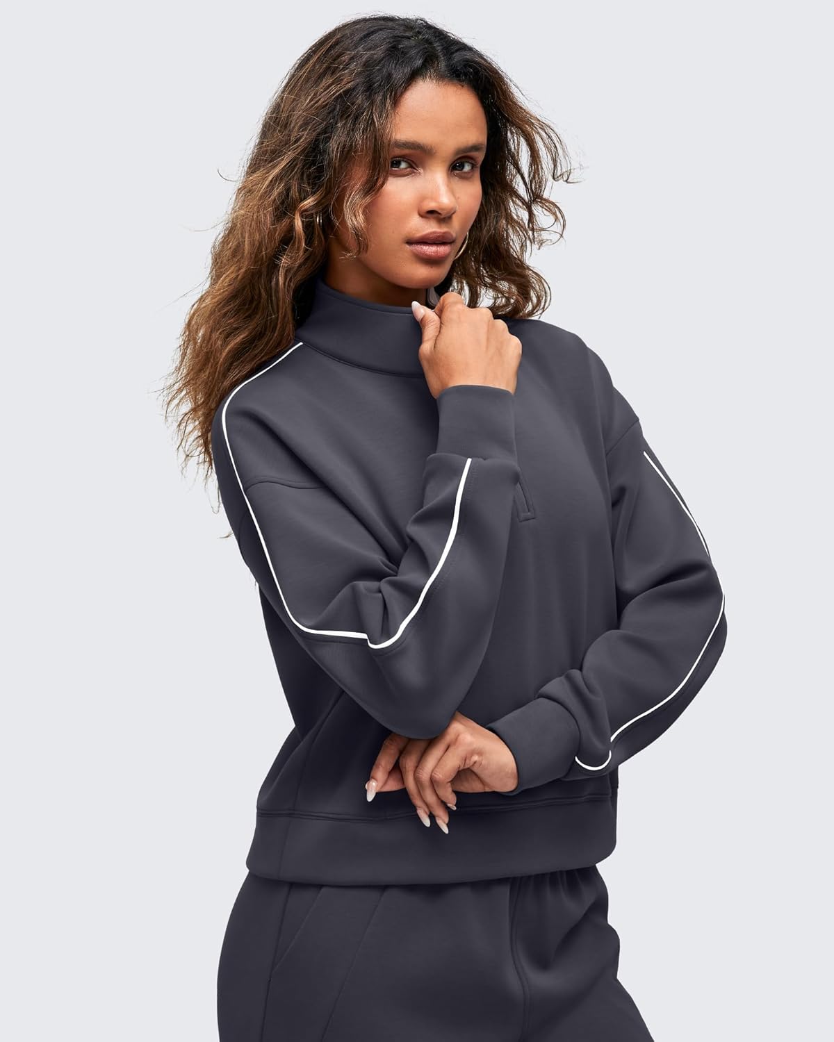 G4Free Smoofit Modal Soft Women's Half-Zip Sweatshirts Pullover Mock Neck Casual Tops with Pockets - Image 5