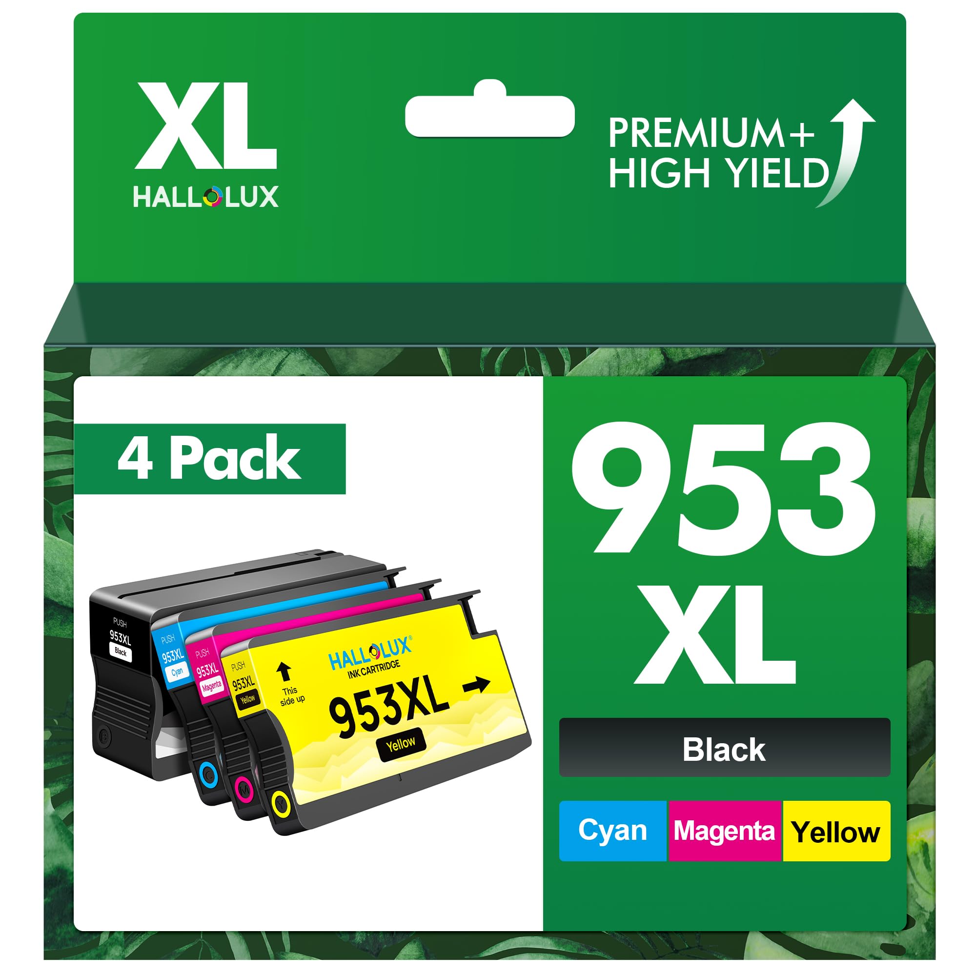 HALLOLUX 953XL Compatibili per Cartucce HP 953 XL 953XL Multipack per HP OfficeJet Pro 7720 7740 8715 8710 8210 8730 7730 8720 8725 (Nero Ciano Magenta Giallo, 4-Pack)