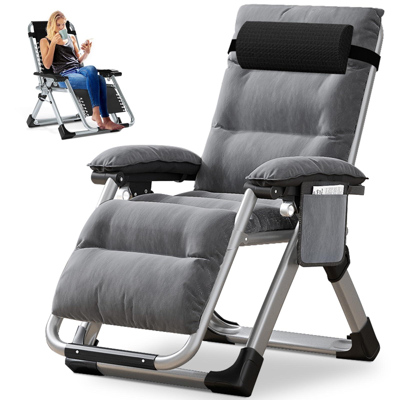 Sdraio Zero Gravity,Sedia a sdraio reclinabile Relax,Pieghevole e regolabile, Sdraio da Giardino,Relax Pieghevole Salvaspazio,Sedia Da Giardino Ergonomica Traspirante,per patio, giardino, spiaggia, pi