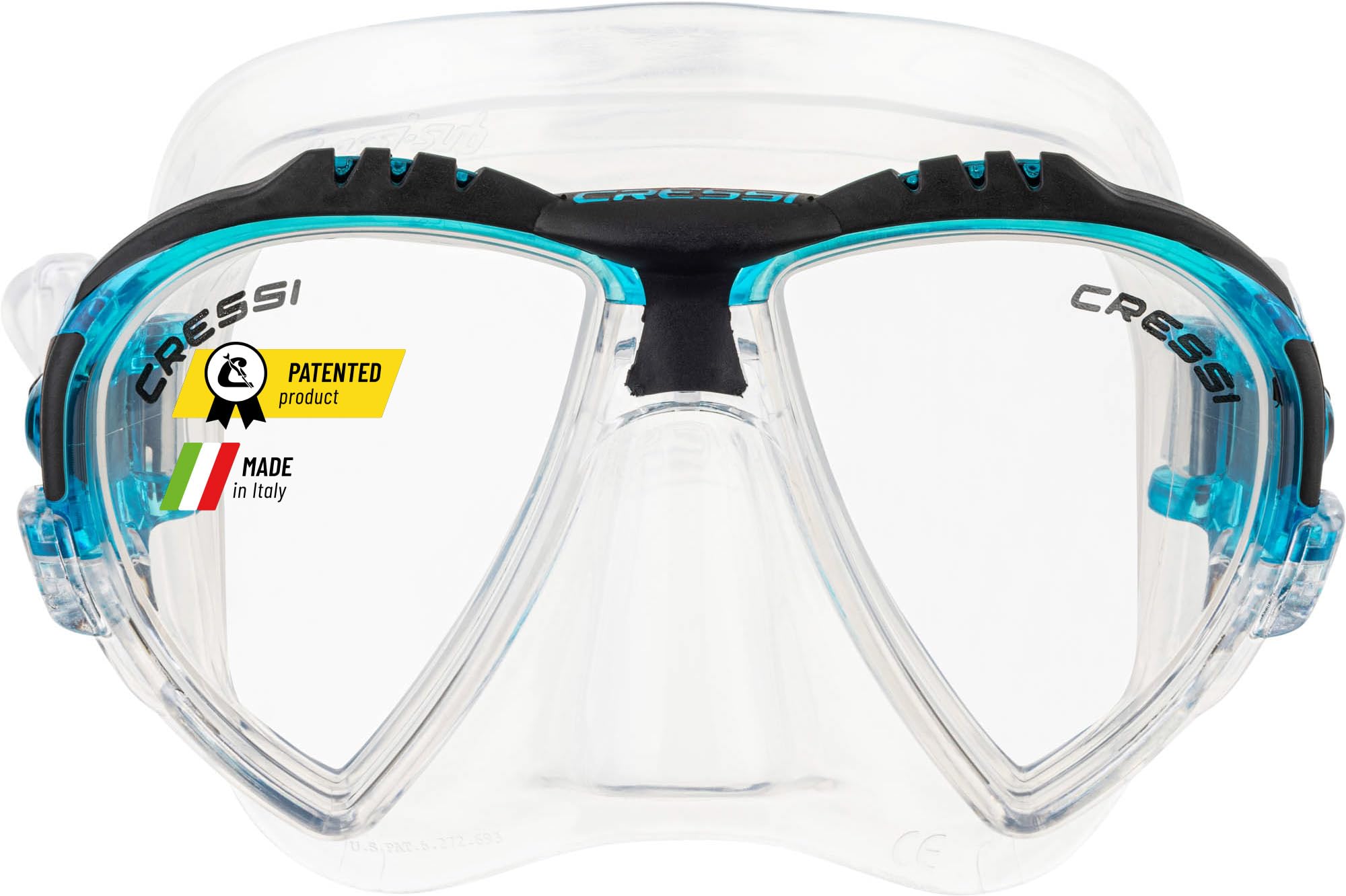 Cressi Adult Matrix Snorkelling Mask - Clear/Aquamarine