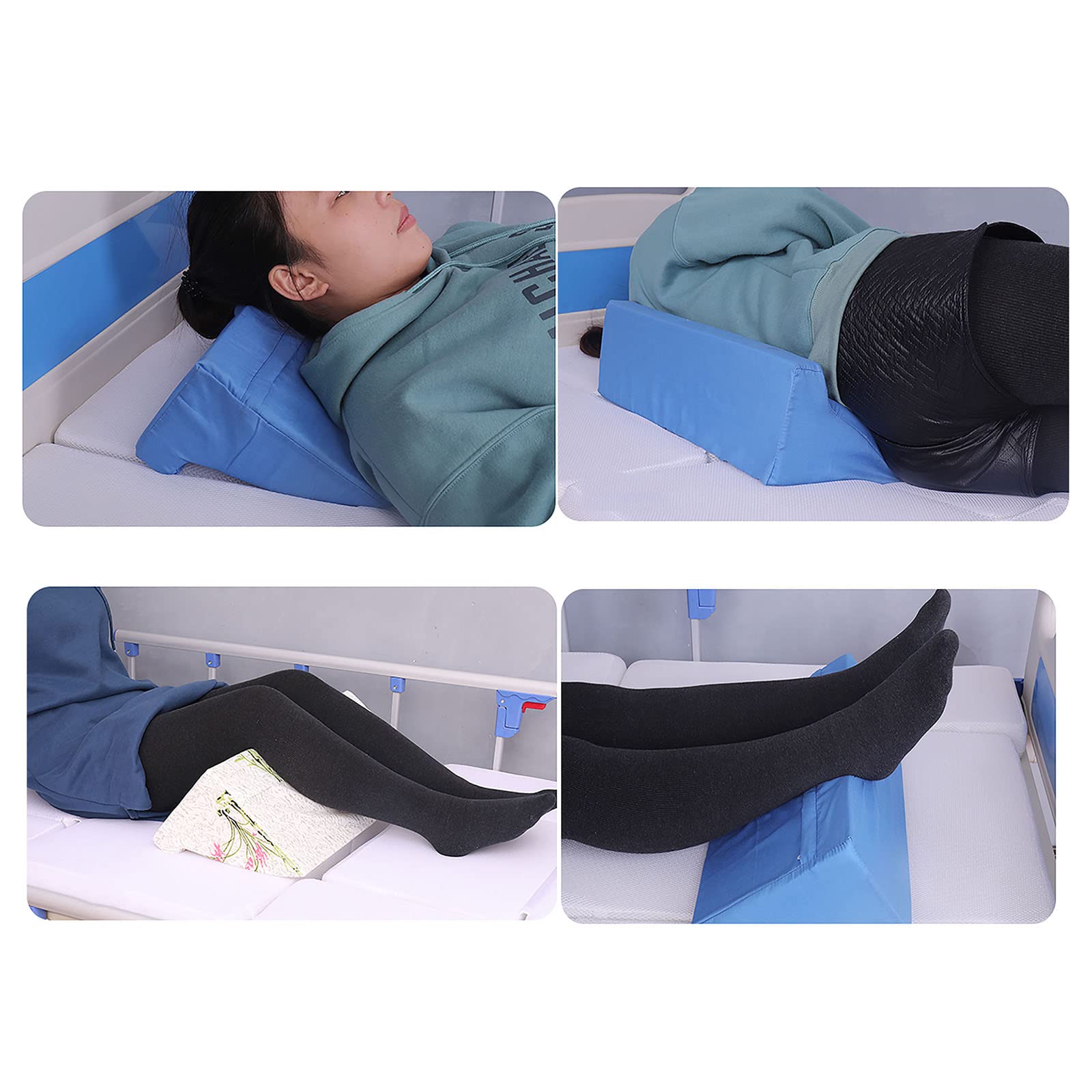 Cuscino a cuneo per letto Cuscino inclinato per la gravidanza, Cuscino per anziani Cuscino per la cura Cuscino triangolare dolorante antidecubito Schienale medico per Pati paralizzato a letto (Co