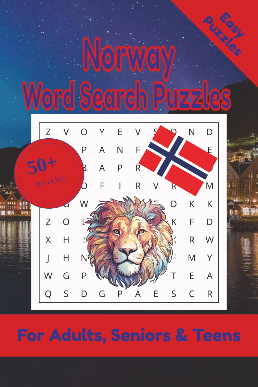 Norway Word Search Puzzle: 50+ Puzzles Word Search Easy to Read about Norway and More | 6x9 inches, 110 pages | Gift for Norway, Countries & Traveling Lover