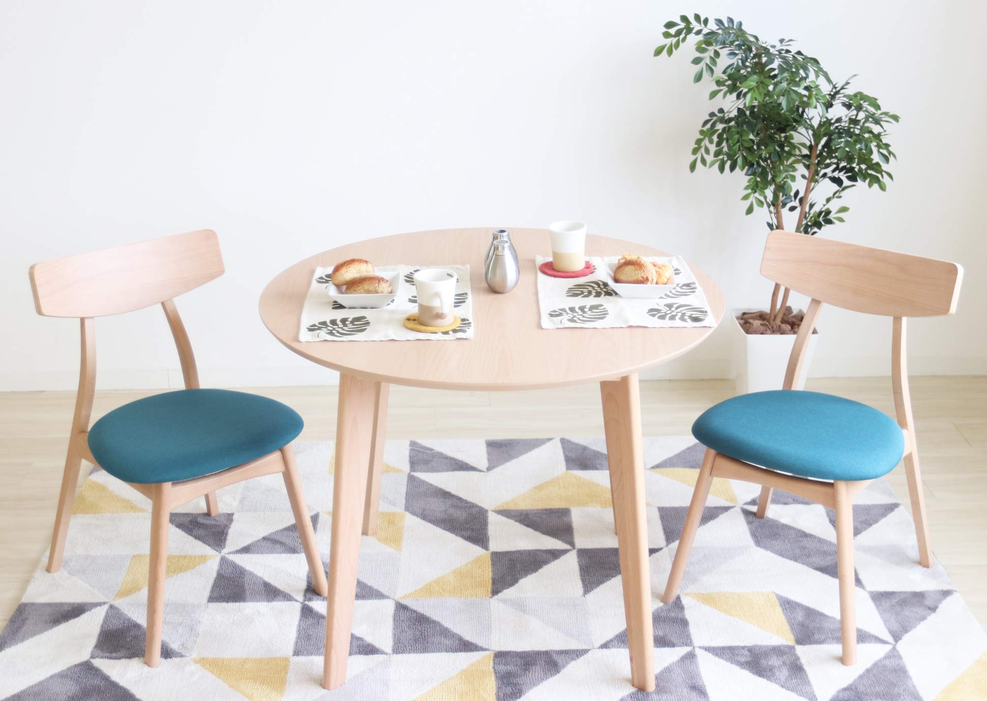 Amazon｜ヤマソロ(Yamasoro) ダイニングチェア ブルー 幅42.5×奥行52