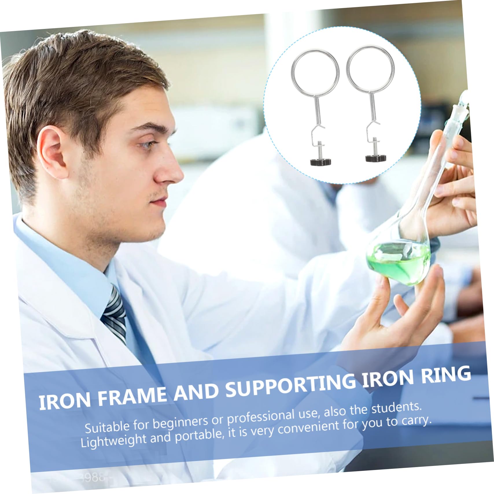 CIYODO 3pcs Experiment Equipment Beakers Support Ring Beakers Holder Ring Labs Retort Stand Ring Stand Kickstand Laboratory Support Devices Instruments Flask Jig Support Stand Clamps Iron