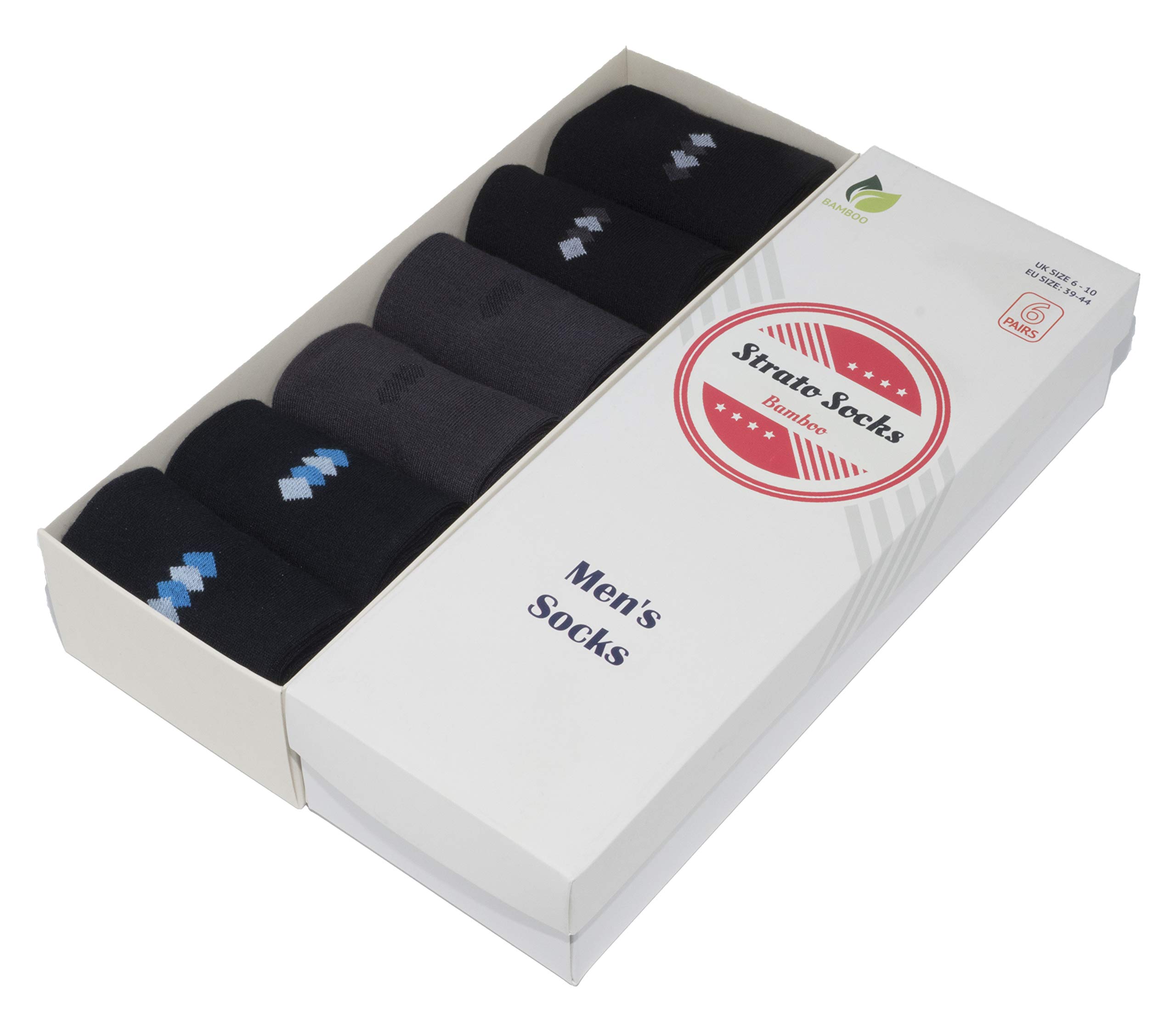 6 Pack Bamboo Socks for Men, Super Soft, Comfortable & Breathable