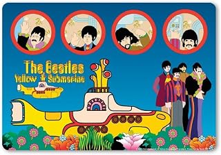 The Beatles Mouse Mat Pad Yellow Submarine & Portholes Band Logo Official One Size