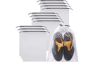 12-Pack Transparent Shoe Dust Covers for Men & Women - Large Clear...
