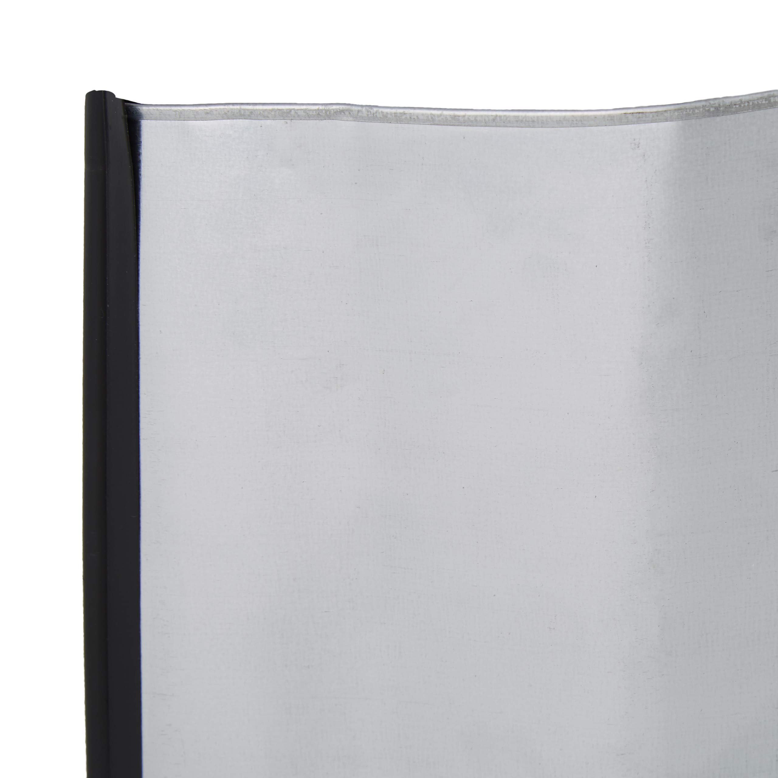 Relaxdays Borde delimitador de jardín, Set de 4 bordillos, Galvanizado, Flexible, Bordillo para césped, Plata