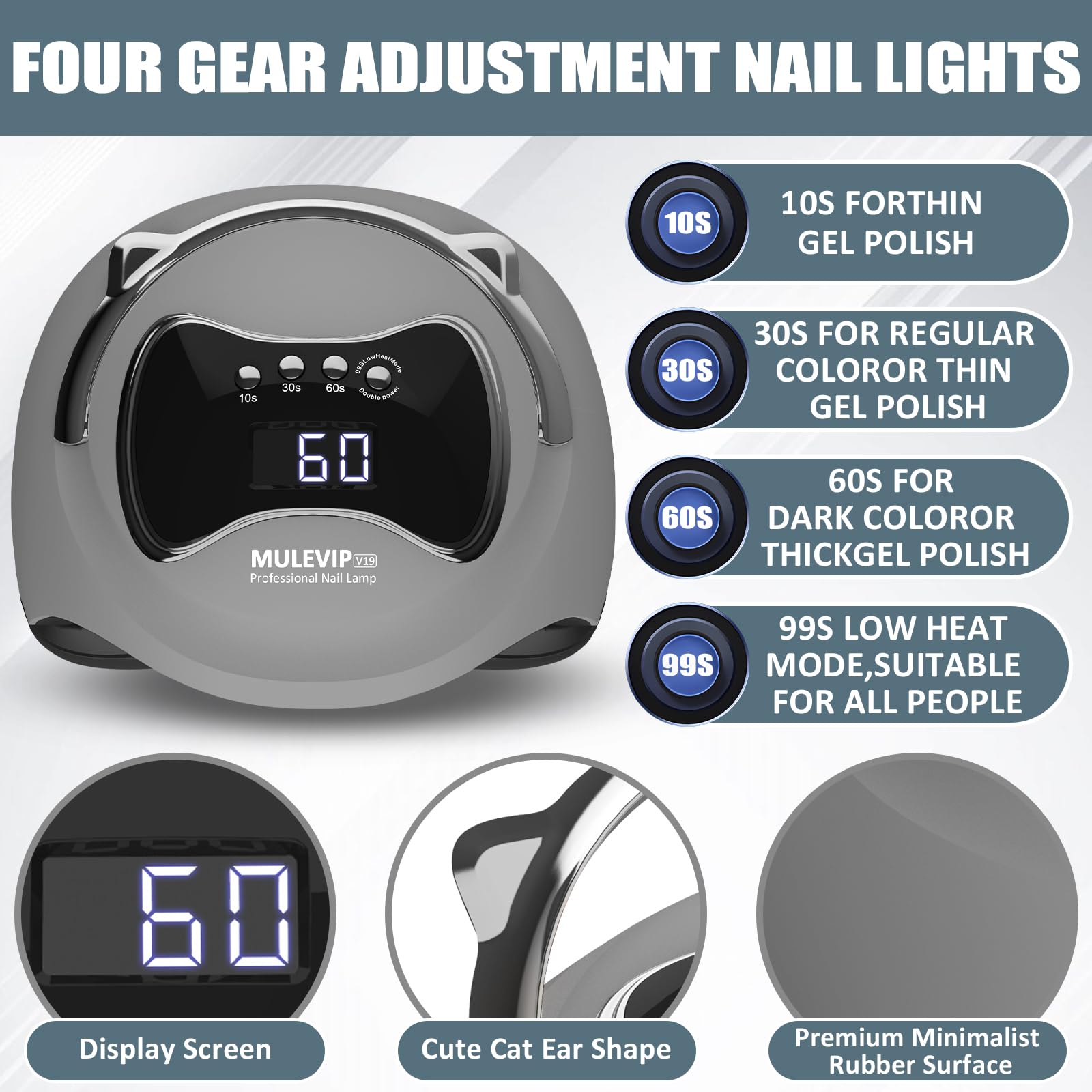 Lampe UV Ongles Gel 180W Lampe UV Lampe LED Ongle,Lampe UV LED Machine UV Led pour Ongles 4 Minuteries 10s/30s/60s/99s, avec Mini Lampe UV Ongles Gel,Base Amovible, pour Toutes Les Gels