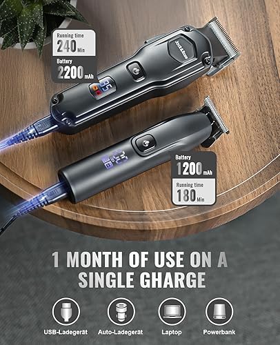 Miniatura 6 de Jack & Rose Juego de cortapelos y recortadores, cortapelos inalámbricos para hombres, juego de cortapelos de peluquería