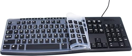 Protector de piel ultra delgado para teclado de silicona para computadora de escritorio, compatible con teclado inalámbrico Logitech MK295 MK275