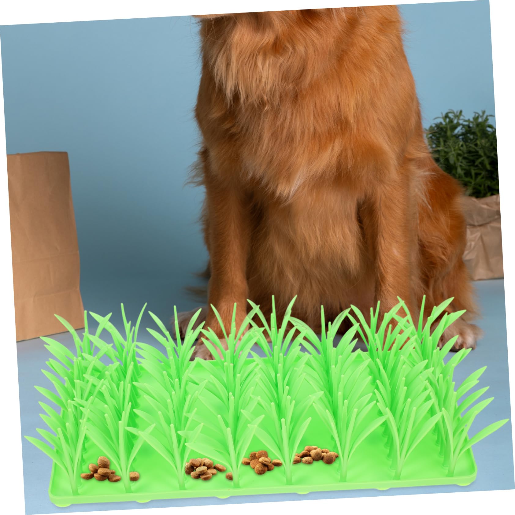 Interaktive Katzen Hundenapfmatte Silikon mit Grasdesign, rutschfest