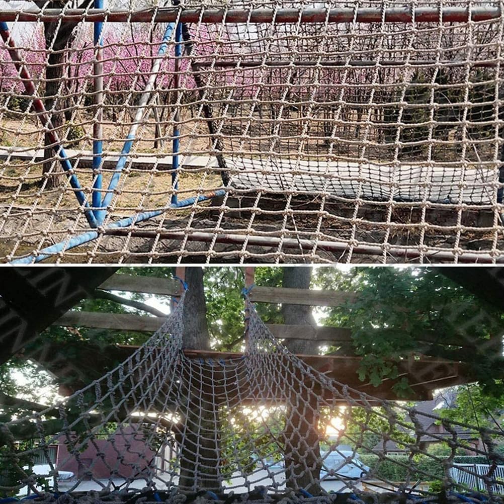 Generico Trwała siatka wspinaczkowa dla dzieci 4 x 4 m - siatka bezpieczeństwa i drabinka linowa do domków na drzewie, balkonach, huśtawkach - idealny sprzęt do gier do aktywnych gier