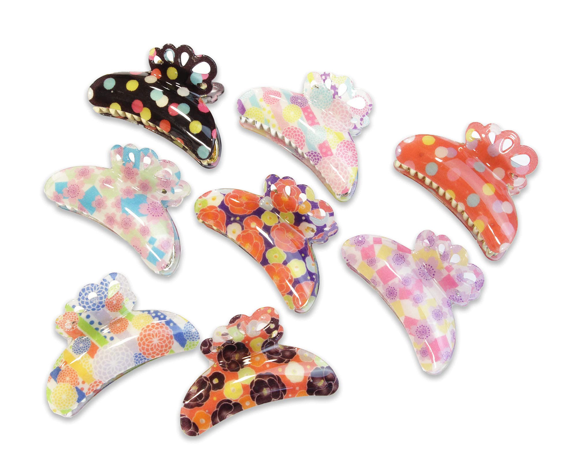 Amazon.co.jp: 和柄 バレッタ バンスクリップ ヘアクリップ Lサイズ