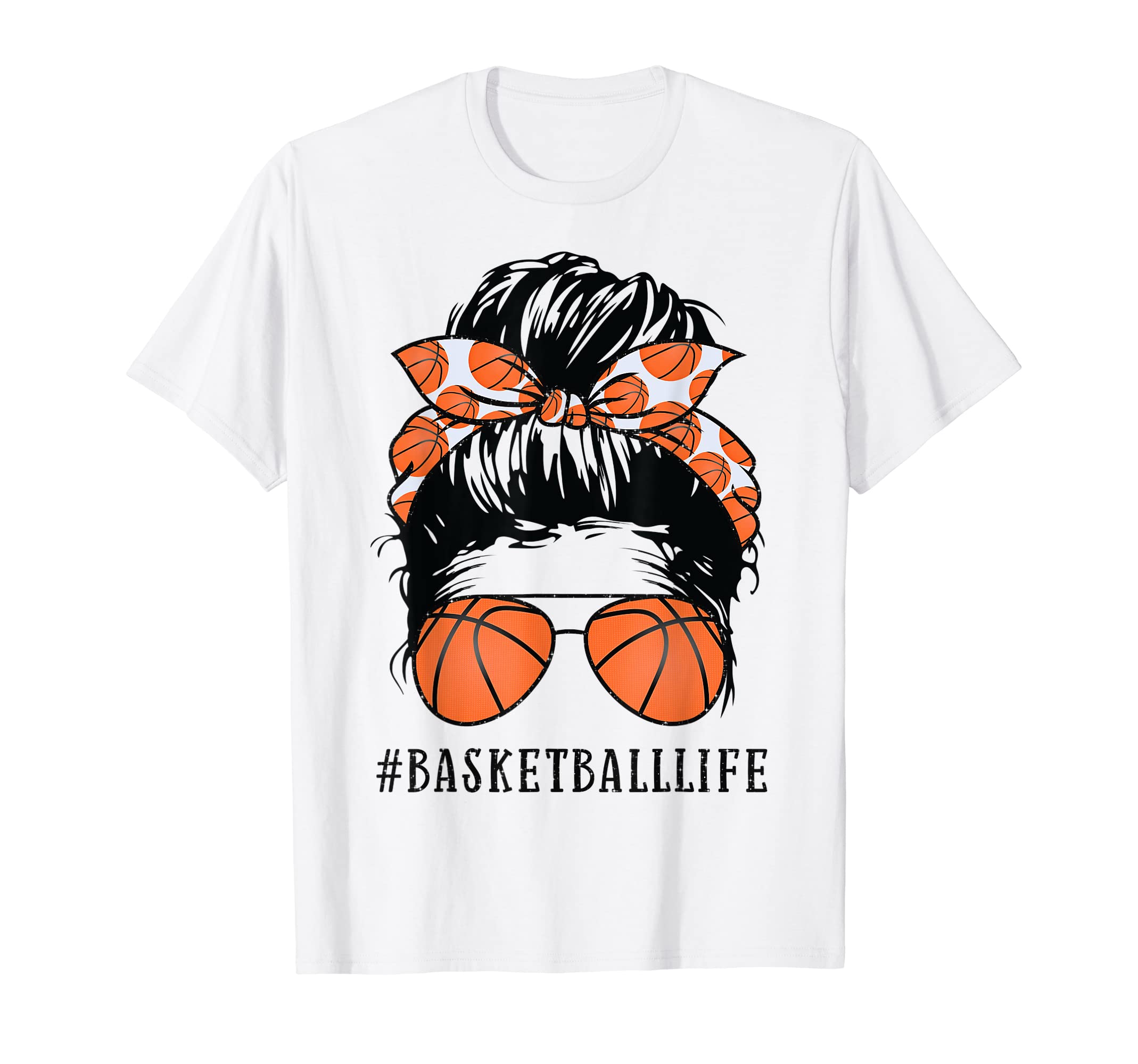 #momlife Tees Totes and MoreBasketball Life Tee Kidlife Sports Momlife Messy Bun TShirt T-Shirt