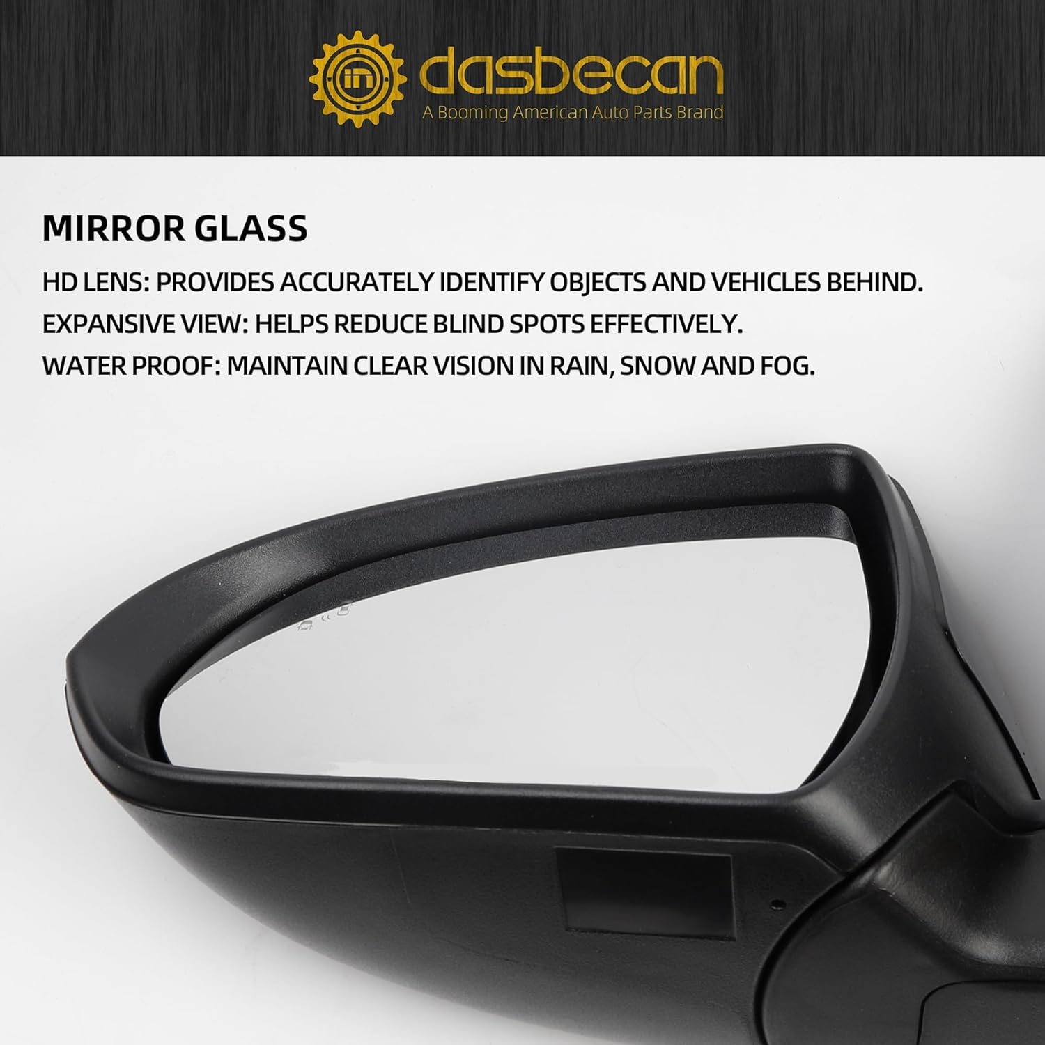 Dasbecan Left Driver Side Door Mirror Compatible with Hyundai Elantra 2017-2020 Heated Manual Folding Blind Spot Detection Replace# 87610F3020 HY1320226 (7Pins-Black Painted)