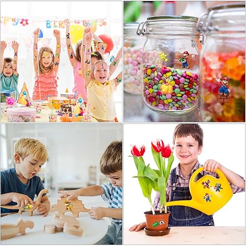 Miniatura 4 de 60 calcomanías de tatuaje temporales de Mario para fiestas de cumpleaños, regalos de fiesta de Mario, calcomanías de tatuaje falso para niños,