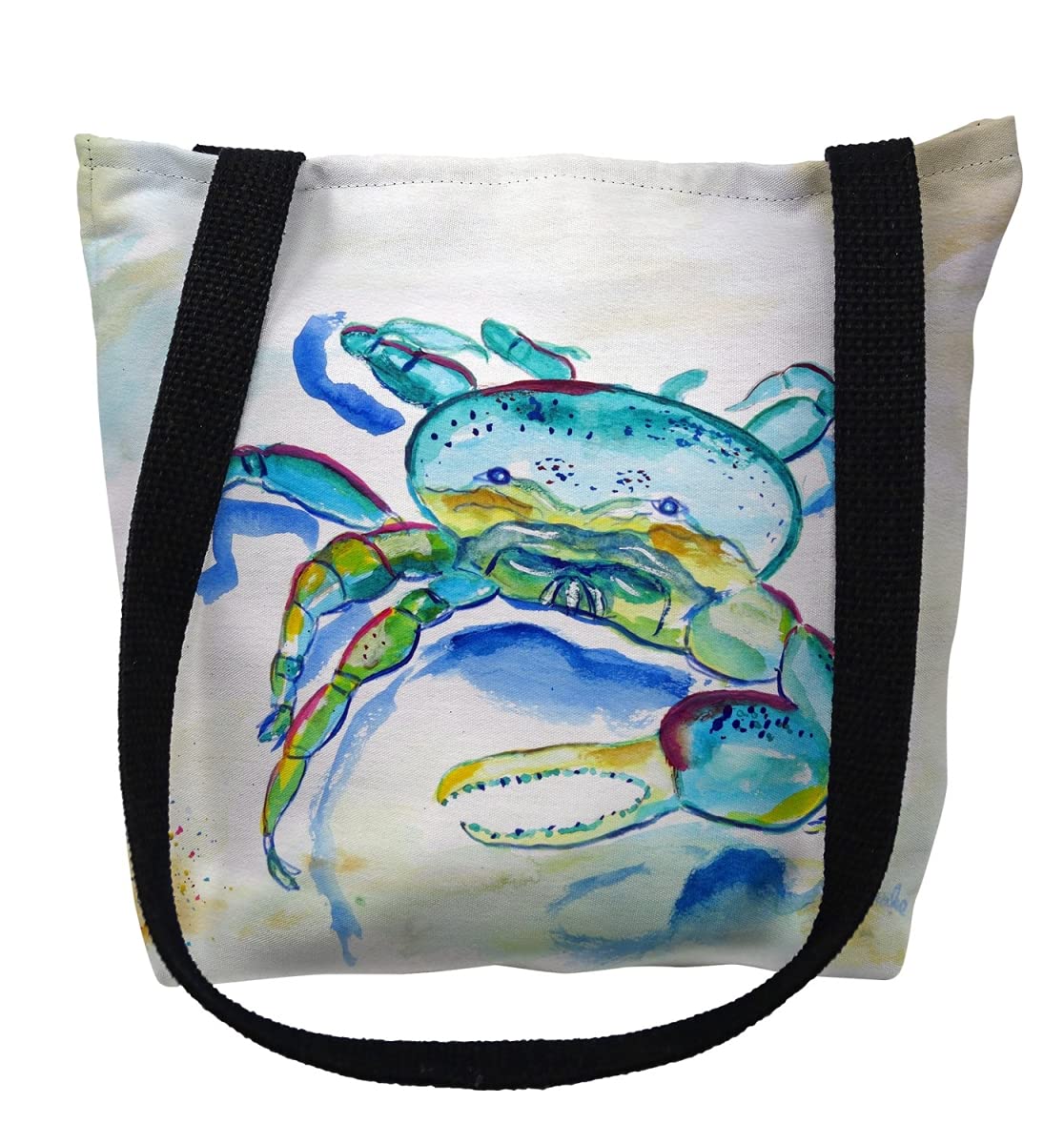 13 x 13 in. Blue Fiddler Crab Small Tote Bag by Betsy Drake – Cotton, Multicoloured, Model TY1014S