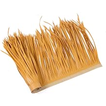 FORRTY Artificial Thatch Grass Roof, Synthetic Mexican Straw Roll, Waterproof, Fire-Resistant,Palapa Tiki Roof Mat for Tiki Bar Hut Beach Patio Pool Hawaiian Party and Bar DecorEaves Style 1