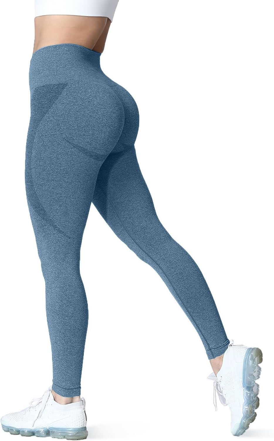 Aoxjox Workout Seamless Leggings for Women Smile Contour High Waisted Athletic Yoga Pants Tights 26"